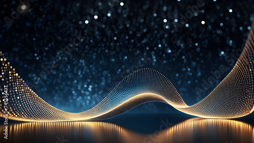 twisted-curve-shape-in-abstract-3d-surrounded-by-a-twinkling-atmosphere-background-bokeh-effect
