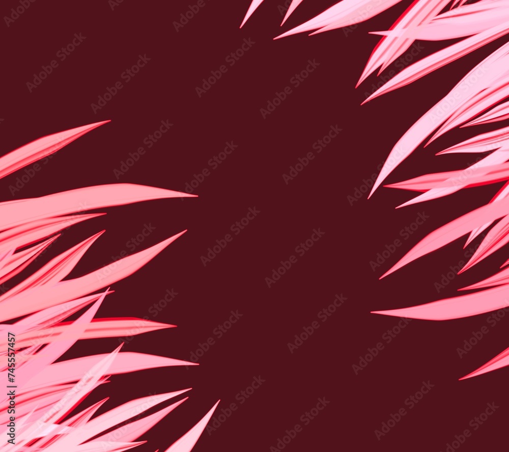 Imagen de hojas sobre fondo rojo Imagen de hojas sobre fondo rojo