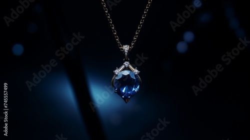 diamond necklace on black background