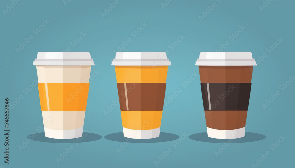 Coffee Cups: A Modern Flat Style Vector Illustration Coffee Cups: A Modern Flat Style Vector Illustration