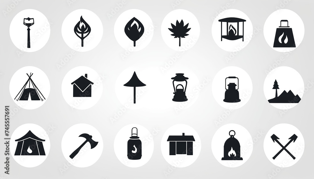 Modern Flat Style Vector Illustration of Editable Trip Icons