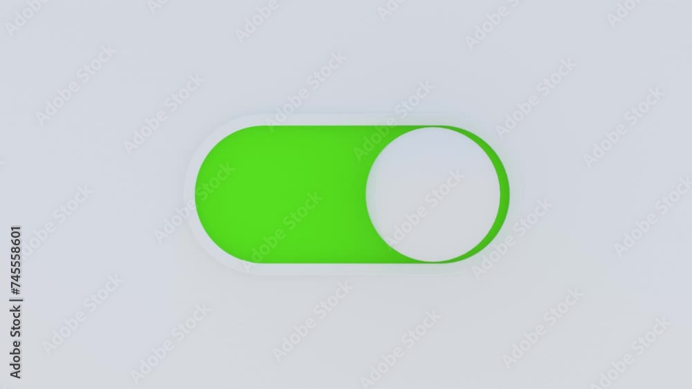 Visualization of Settings Switch in Device GUI. Digitization Button which Change Control Slider Bar Turn on and Turn off. Minimalistic Animated Visual Trend of Interface Element. Digital Interaction Visualization of Settings Switch in Device GUI. Digitization Button which Change Control Slider Bar Turn on and Turn off. Minimalistic Animated Visual Trend of Interface Element. Digital Interaction