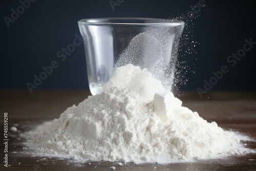 Chalky Pile powdered milk. Flour vitamin source. Generate Ai