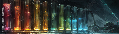 Luminous beakers, the only company in a cold, forgotten space outpost photo
