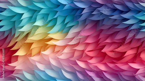 Vivid Feather Pattern in Gradient Colors, Modern, Artistic Expression Concept, Suitable for Creative Projects and Dynamic Backgrounds © Lolik