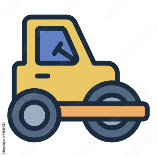 Road Roller heavy vehicle icon