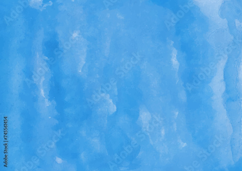 Blue abstract watercolor vector hand painted background