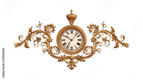 Vintage Clock Time Decoration Image Vector Illustration
