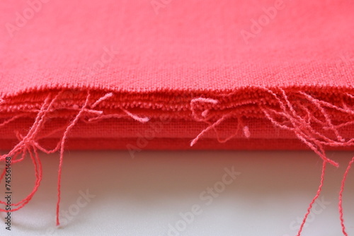 red fabric textile on white background, object for fashion cloth design