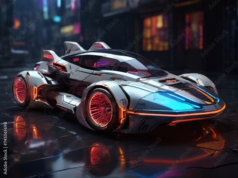 future modern cyberpunk vehicle