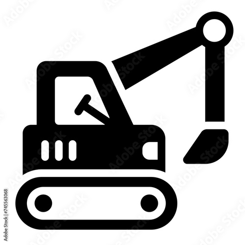 Excavator heavy vehicle icon