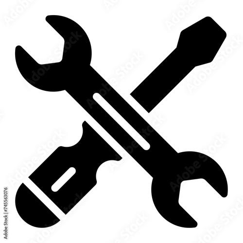 Tools screwdriver and wrench icon