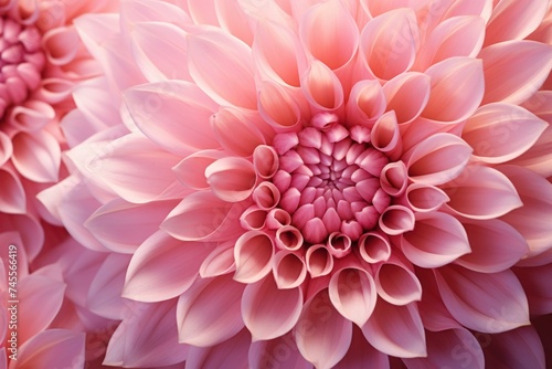 Pink flower closeup. Macro plant fresh bright flora dahlia. Generate Ai