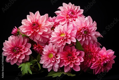 Wallpaper Mural Pink flowers dahlias flora. Deep daisy. Generate Ai Torontodigital.ca