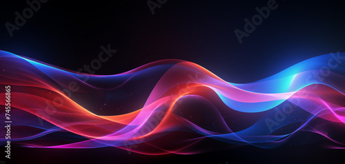 Abstract background with neon waves