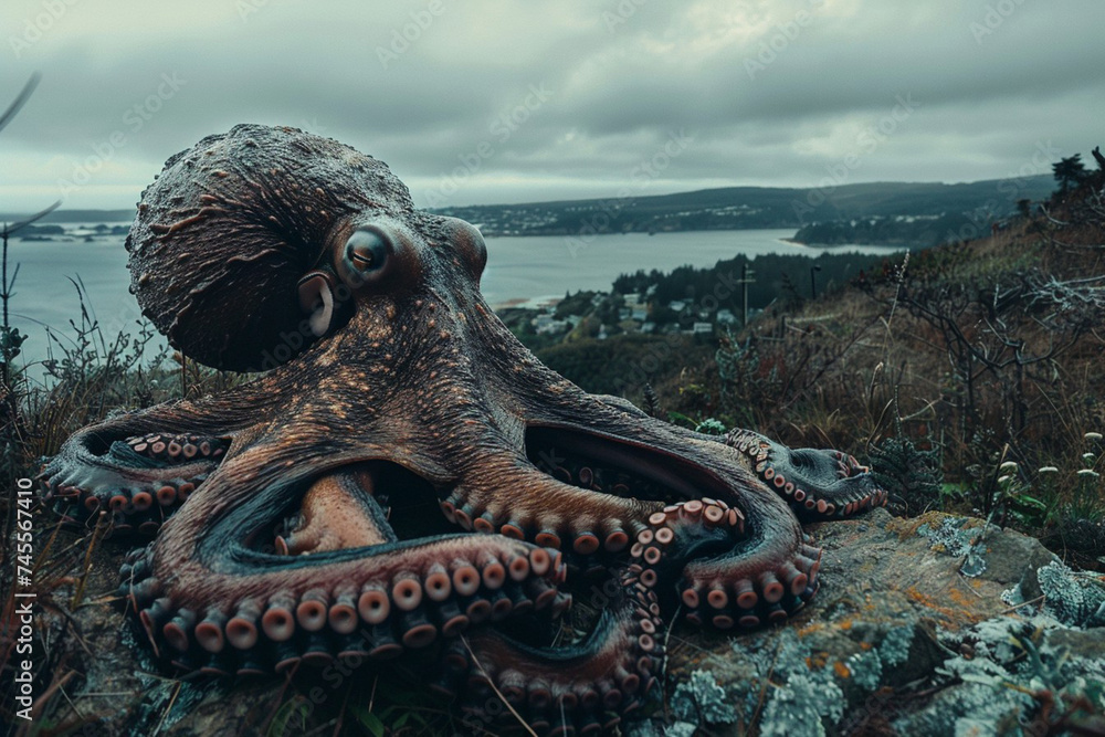 Naklejka premium Giant Octopus Photograph