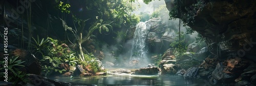 Waterfall in an enchanting cove - natural landscape © Brian