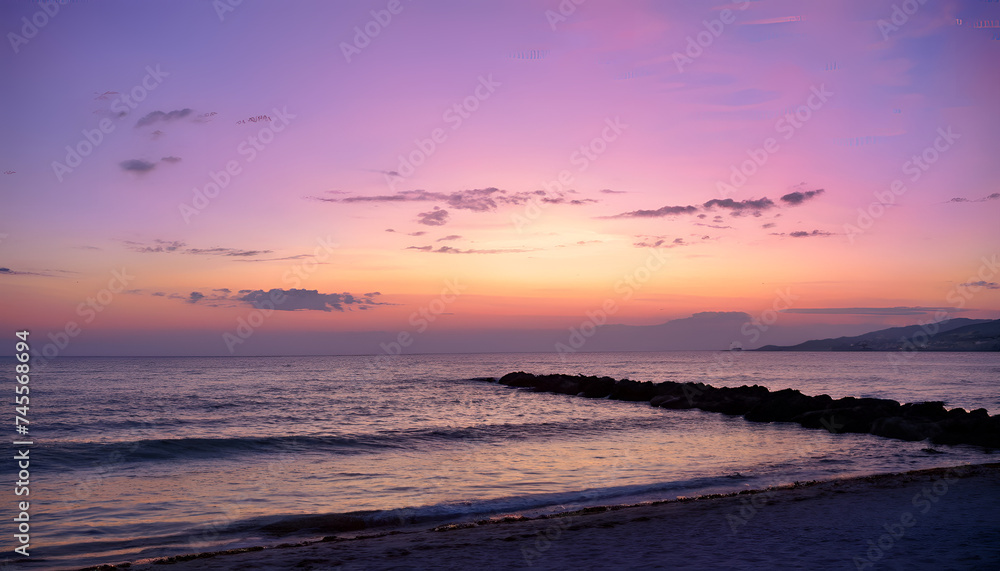 Fototapeta premium sunset on the beach river wallpaper background