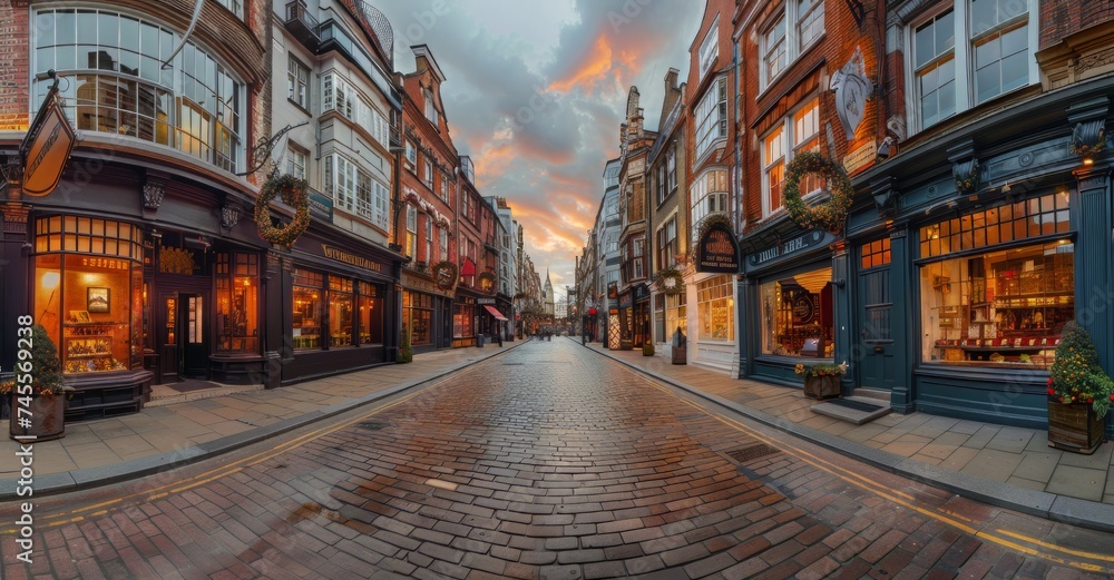 Cobblestone Street in a European City