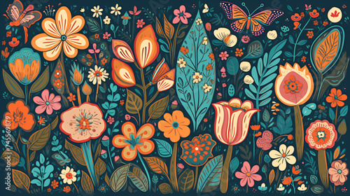 series of spring-themed illustrations