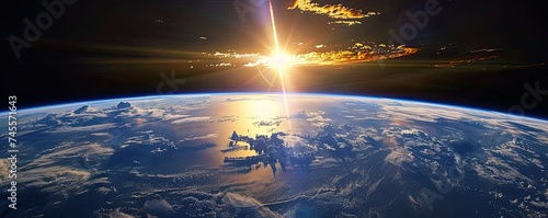 Space tourism capsule orbiting Earth, offering breathtaking views of the planet, symbolizing the dawn of commercial space travel