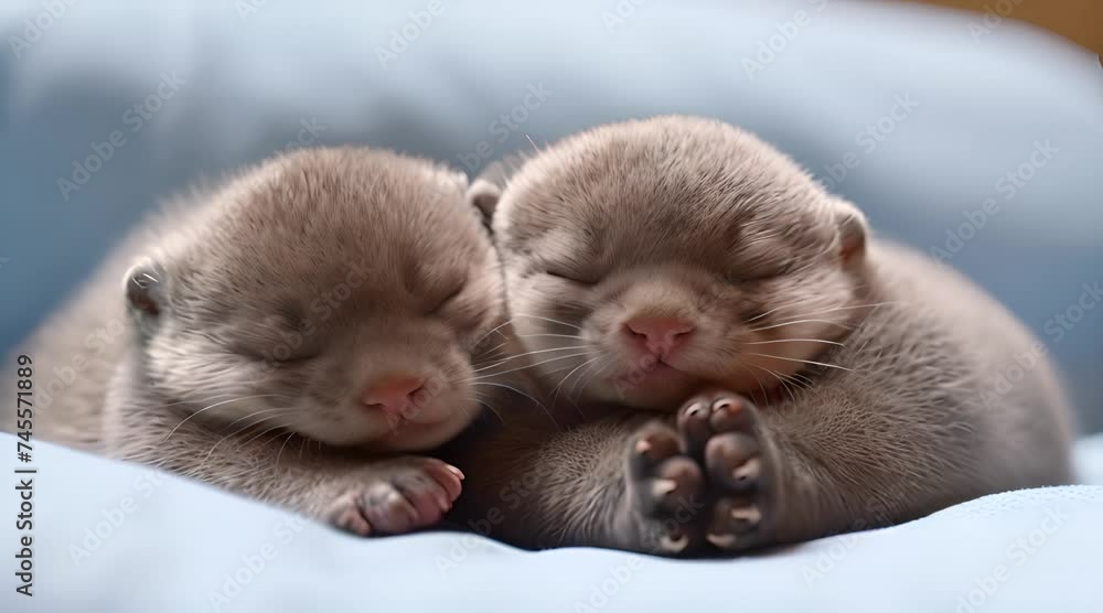 Abstract animation of two otters in a crib. Animal, animal, ferret, funny, pet, seals, muskrat, weasel, shore. Generated by AI. Abstract animation of two otters in a crib. Animal, animal, ferret, funny, pet, seals, muskrat, weasel, shore. Generated by AI.