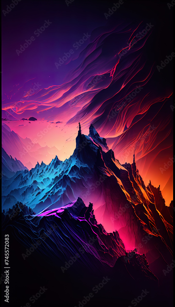 Vertical wallpaper with dark dramatic gradient colors. Ai generated ...
