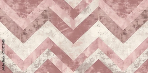 Pink and White Chevroned Wallpaper Pattern