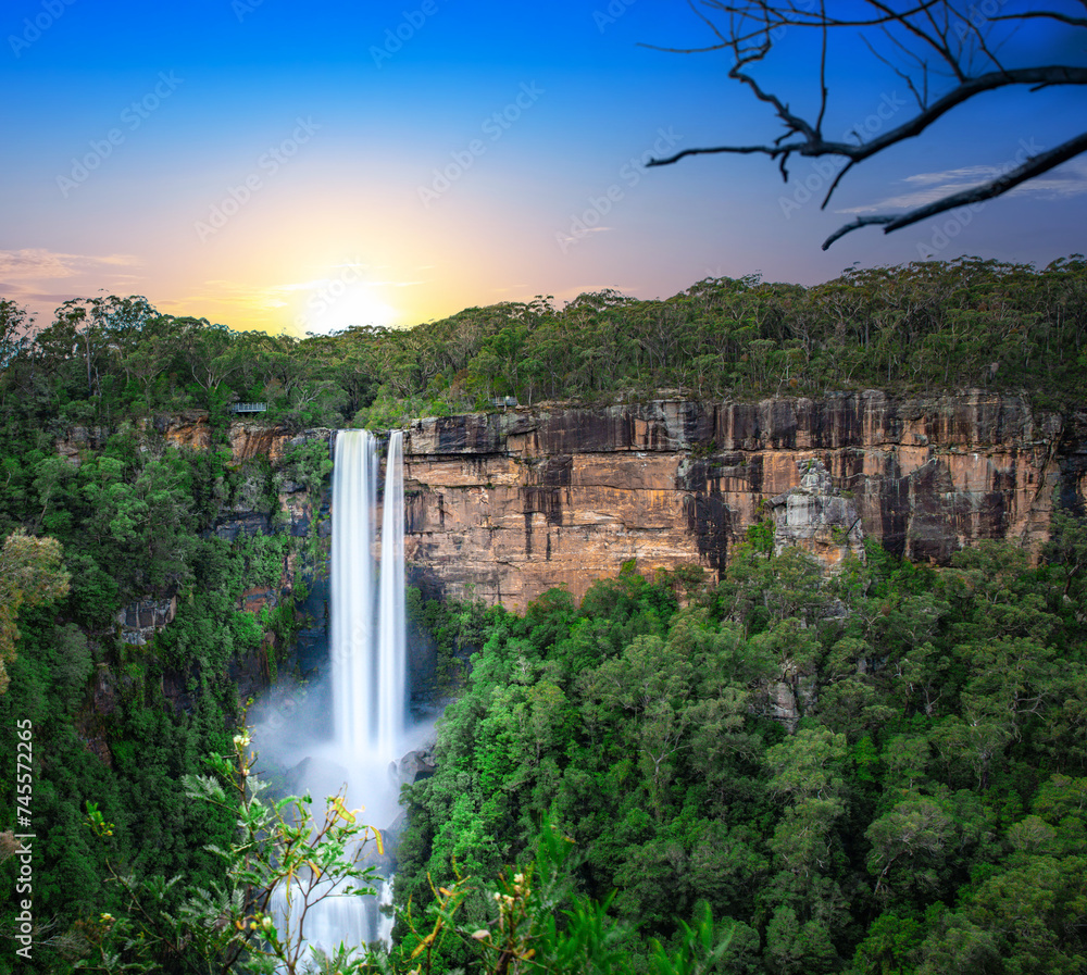 Beautiful flowing River in Fitzroy water Falls in Bowral NSW Australia beautiful colourful cloudy skies lovely waterfalls Beautiful flowing River in Fitzroy water Falls in Bowral NSW Australia beautiful colourful cloudy skies lovely waterfalls