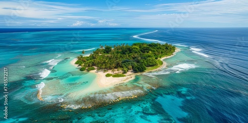 Small Island Amidst Vast Ocean