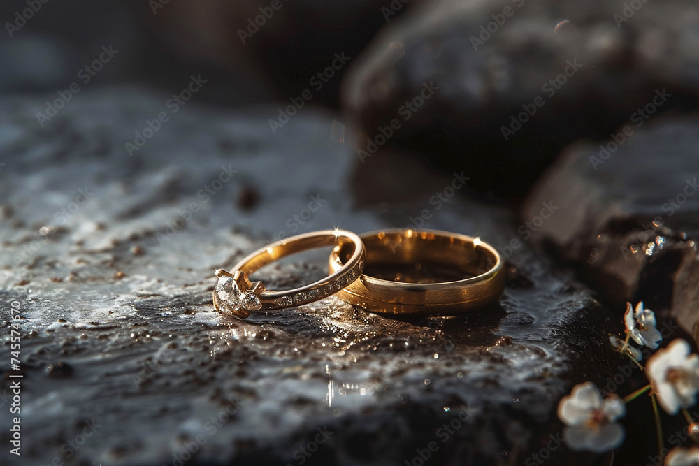 bride and groom with white dress, wedding table setting wedding cake and decoration rings bride and groom with white dress, wedding table setting wedding cake and decoration rings