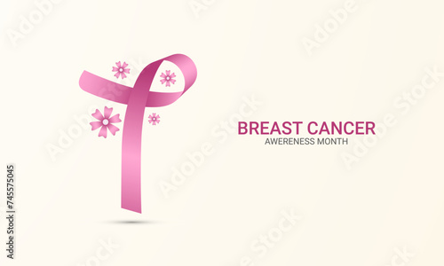 World breast cancer awareness and prevention day. Breast cancer awareness month. 3D Illustration