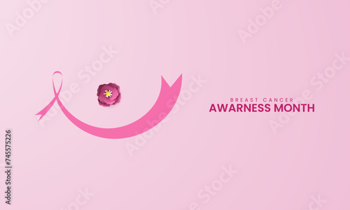 World breast cancer awareness and prevention day. Breast cancer awareness month. 3D Illustration