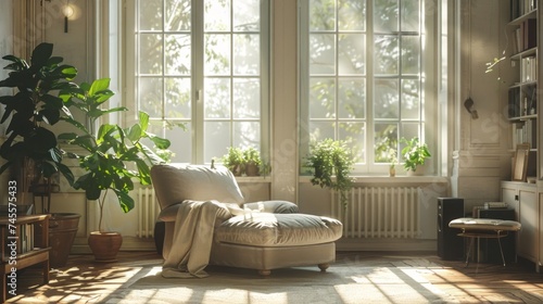 Sunlit Living Room With Large Window