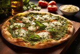 Savory Pizza pesto. Sauce herb food. Generate AI