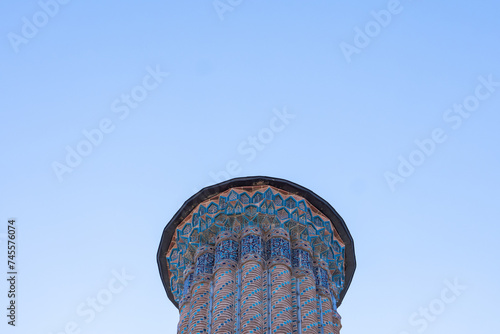 Erzurum İconic Building 'The Double Minaret Madrasa' (Çifte Minareli Medrese) in the Winter Season Drone Photo, Yakutiye Erzurum, Turkiye (Turkey) photo