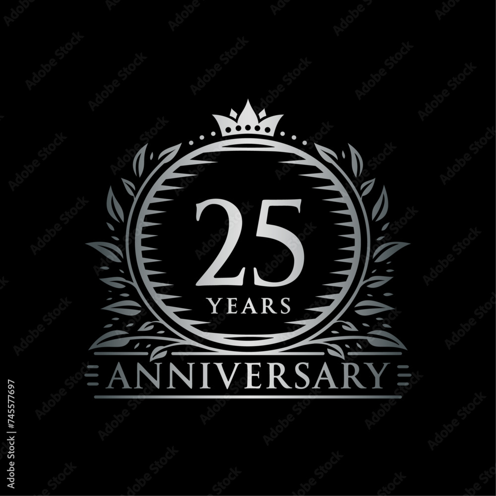 25 years celebrating anniversary design template. 25th anniversary logo. Vector and illustration. 25 years celebrating anniversary design template. 25th anniversary logo. Vector and illustration.