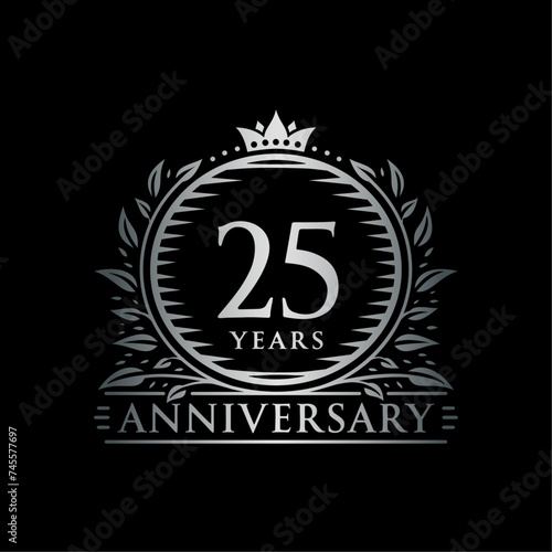 25 years celebrating anniversary design template. 25th anniversary logo. Vector and illustration.
