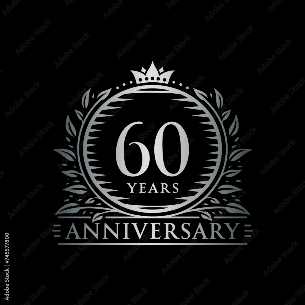Fototapeta premium 60 years celebrating anniversary design template. 60th anniversary logo. Vector and illustration.