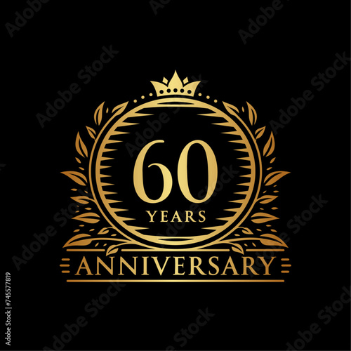 60 years celebrating anniversary design template. 60th anniversary logo. Vector and illustration.