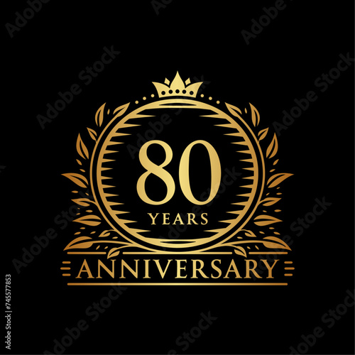 80 years celebrating anniversary design template. 80th anniversary logo. Vector and illustration.