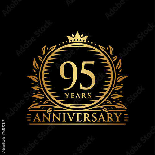 95 years celebrating anniversary design template. 95th anniversary logo. Vector and illustration. photo