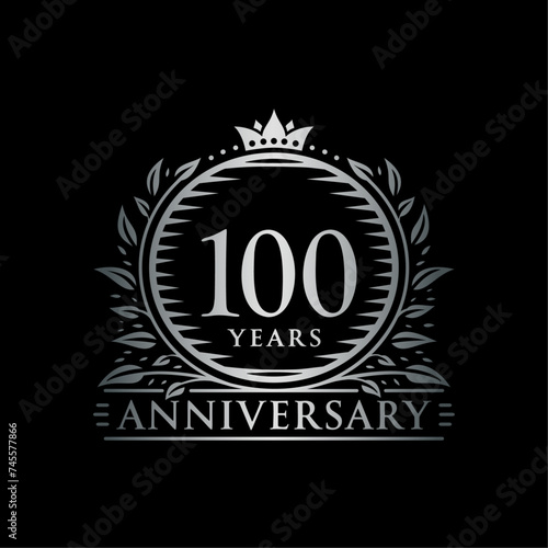 100 years celebrating anniversary design template. 100th anniversary logo. Vector and illustration.