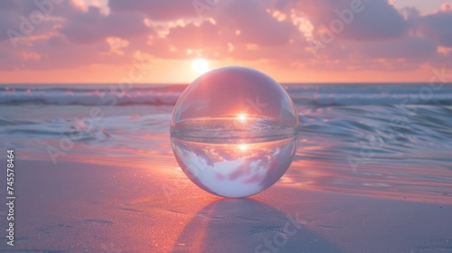 Glass Ball on Sandy Beach