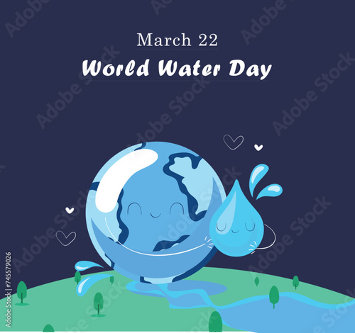 world water day with faucet background, benner, greeting card or poster for campaign save water