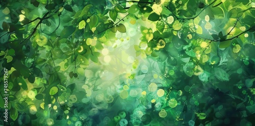 Lush Green Forest Painting
