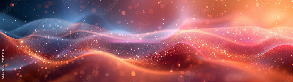 Colorful Abstract Background With Waves and Stars Colorful Abstract Background With Waves and Stars