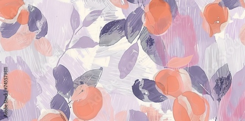 Vibrant Oranges and Purples on White Background