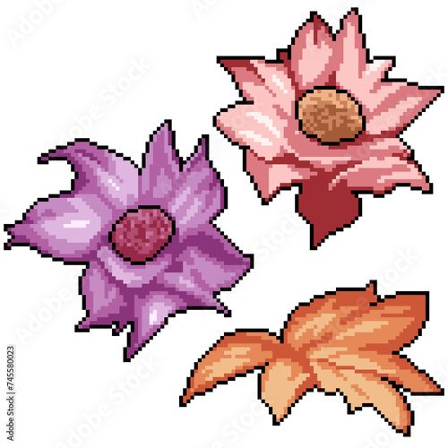 pixel art colorful flower decoration