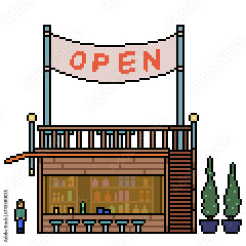 pixel art of small cozy bar